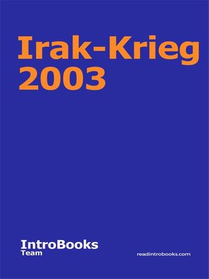 cover image of Irak-Krieg 2003